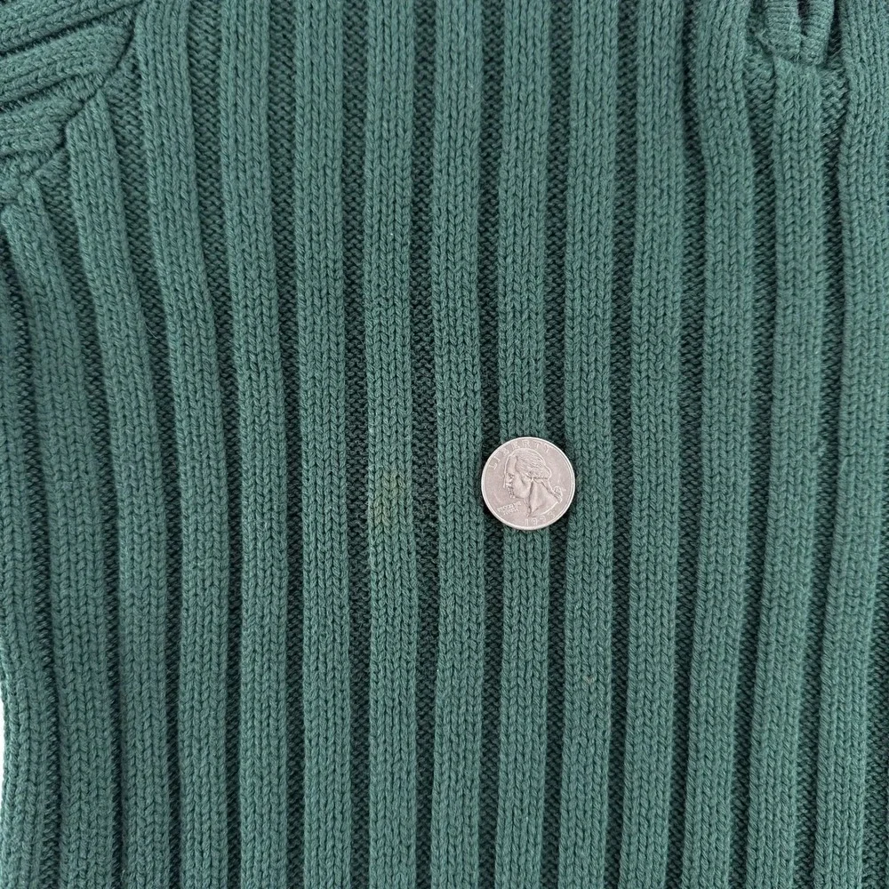 Gap‎ Kids Boys Medium Green Ribbed Quarter Zip Sweater Mock Neck Holiday Festive
